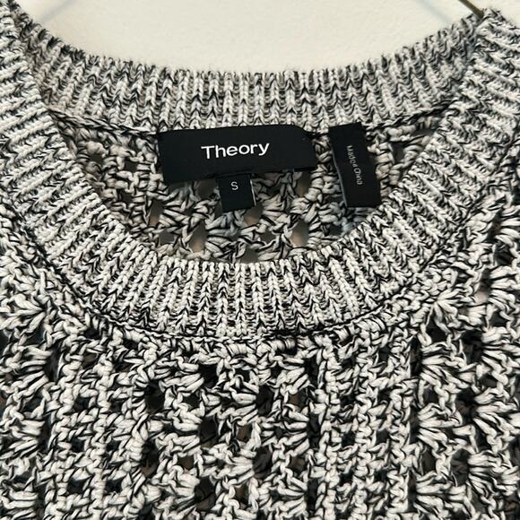 Theory Black and White Knit Sleeveless Tank Sweater Small - Picture 3 of 8